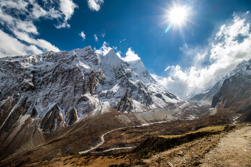 Mt. Manaslu Glacier Region in the Himalayas Nepal