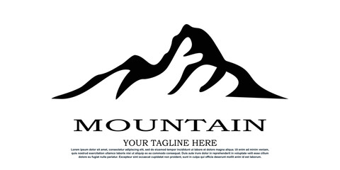 mountain logo design with creative concept premium vector