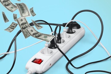 White power cable and money bills