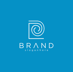 Simple Letter R Roll Paper Logo design line monoline style