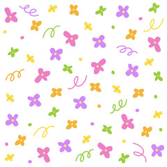 Cute Flower Purple Orange Pink Blue Green Confetti Sprinkle Sparkle Ditsy Floral Shine Small Polkadot dot Mini Spring Line Abstract Colorful Pastel Seamless Pattern Background