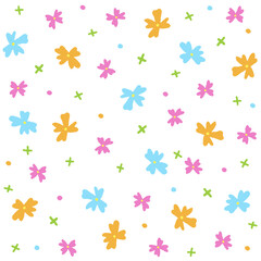 Cute Flower Orange Pink Blue Green Confetti Sprinkle Sparkle Ditsy Floral Shine Small Polkadot dot Mini Plus Cross Line Abstract Colorful Pastel Seamless Pattern Background