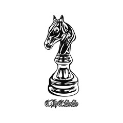 horse chess piece illustration vector