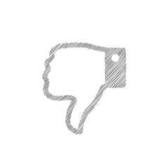 Dislike grey sketch vector icon. Hand drawn gesture symbol