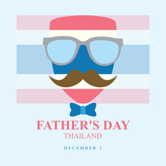 Thailand Fathers Day background. Design with thailand flag.