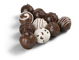 Assorted Dark, Milk and White Chocolate Candies , Pralines , Truffles