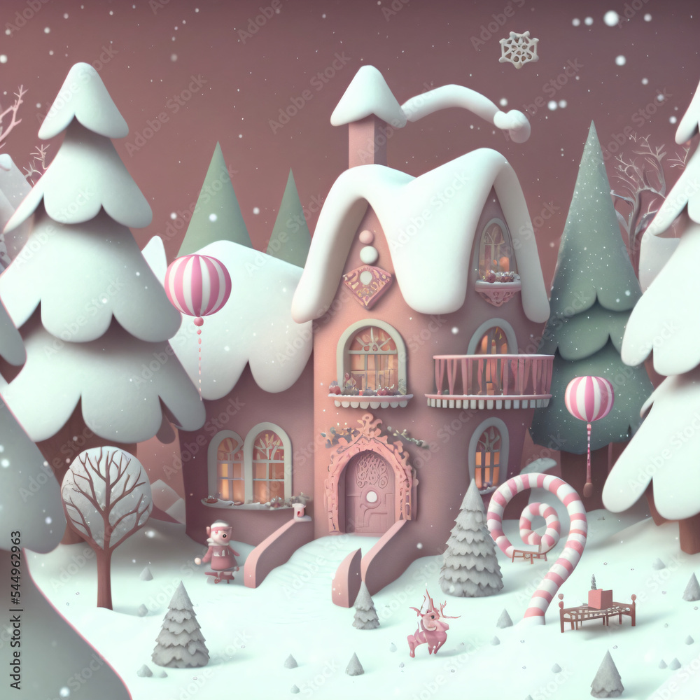 Wall mural christmas gingerbread house