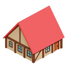 Medieval house. 3d rendering.	