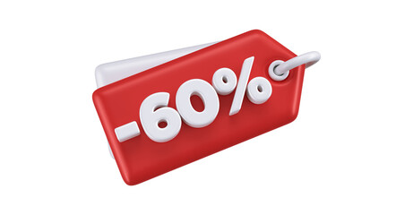 60% off Discount Price Tag 3D Render