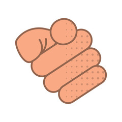 Isolated colored hand gesture icon Flat design Vector