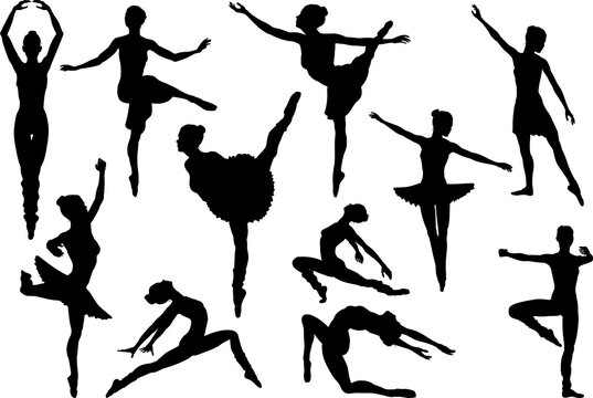 Ballet Dancer Dancing Silhouettes