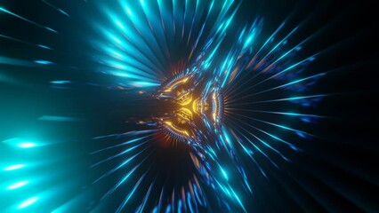 3D kaleidoscope abstract background of trippy art psychedelic trance vj seamless loop.