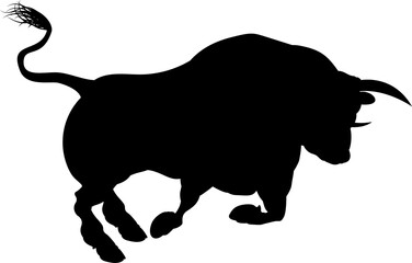 Charging Bull Silhouette