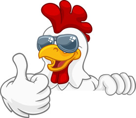 Chicken Rooster Cockerel Bird Sunglasses Cartoon