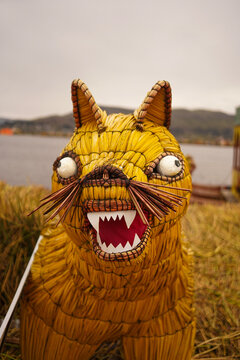 Traditional Sculpture Of Uros Tribe On Titicaca Lake In Peru