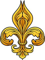 Fleur De Lis Gold Graphic Design © Christos Georghiou