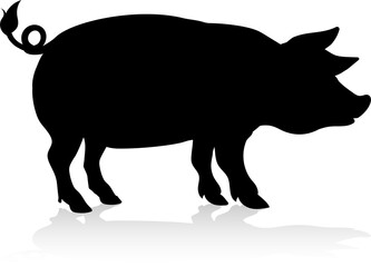 Pig Farm Animal Silhouette