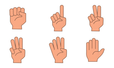 Obraz premium Set of different hand gestures icon Vector