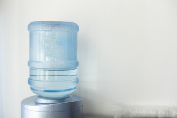 Large water dispenser in the office, with cold and hot taps.