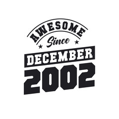 Awesome Since December 2002. Born in December 2002 Retro Vintage Birthday