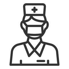 Nurse - icon, illustration on white background, outline style