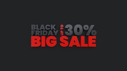 Fototapeta na wymiar Black Friday Discount Up To 30 Percent