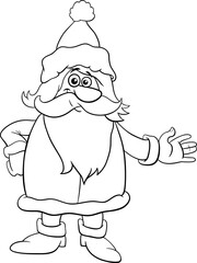 cartoon Santa Claus on Christmas time coloring page