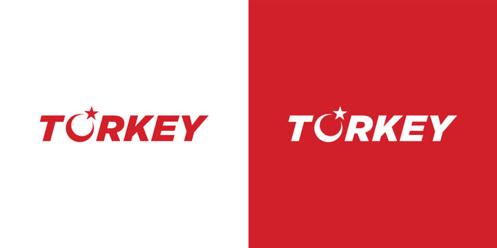 Modern and attractive Turkey country flag logo design 2