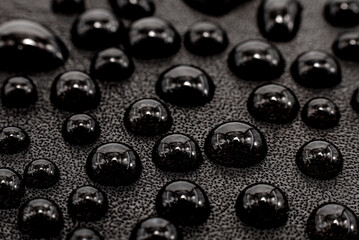 Drops of water on textiles. Waterproof fabric with drops on the surface