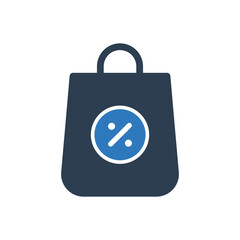 Discount Offer With Shopping Bag Icon