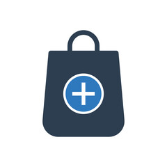 Add Shopping Bag Icon Sign Symbol