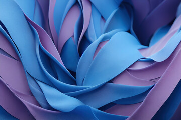 Luxury elegant background with silk purple  blue drapery. 3d illustration, 3d rendering.