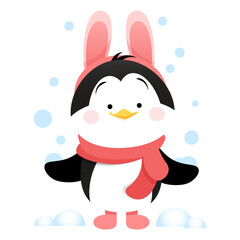 Penguin with bunny ears