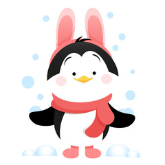 Penguin with bunny ears