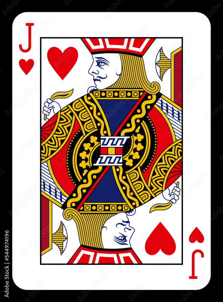 Wall mural jack of hearts playing card - classic design. - Wall murals