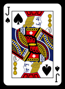 Jack of Spades playing card - Classic design.