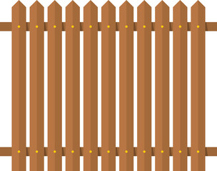 Wooden fence in flat style vector illustration isolated on white