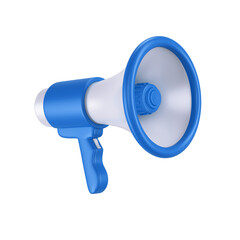 Blue Megaphone 3D Render