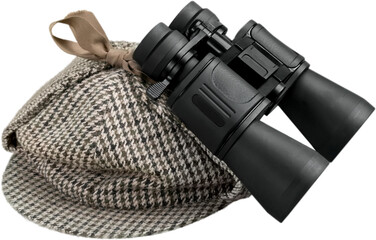 Binoculars isolated exploration white discovery black searching