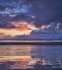 Naklejka na ściany i meble Raumati Beach sunset, New Zealand