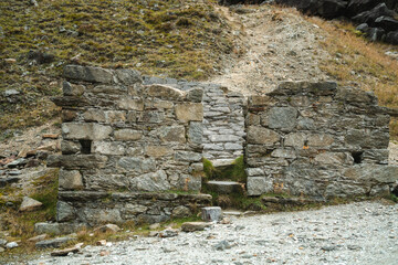 Old ruin in a former mine in Wicklow, Ireland