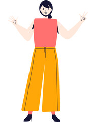 flat Character Illustration People Half Body with Poses