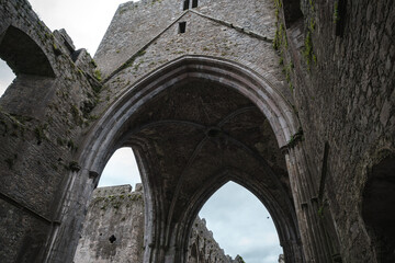 Fototapeta na wymiar Castle Rock of Cashel in Ireland, Cloudy