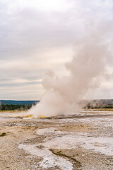 Clepsydra geyser on the Fountain Paint Pot Trail in Yellowstone National Park.
