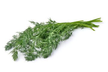 Fresh dill, isolated on white background.