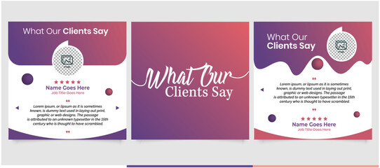 Creative Testimonial, What our Clients Say, Quote , Review, Feedback, Infographic Template, Label, Editable Vector Illustration 