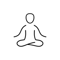 Yoga and meditation Icon vector set. Black and White Relax symbol. Lotus position.