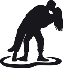 kiss couple in love vector design