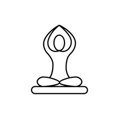 Yoga and meditation Icon vector set. Black and White Relax symbol. Lotus position.