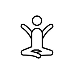 Yoga and meditation Icon vector set. Black and White Relax symbol. Lotus position.